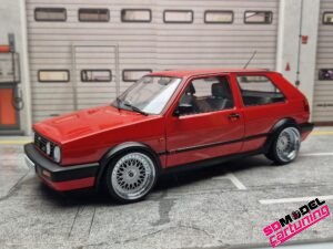 1:18 Volkswagen Golf MK2 GTI G60 - Red - with custom BBS RM Rims