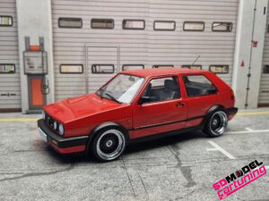 1:18 Volkswagen Golf MK2 GTI G60 - Red - with custom BBS RM Rims