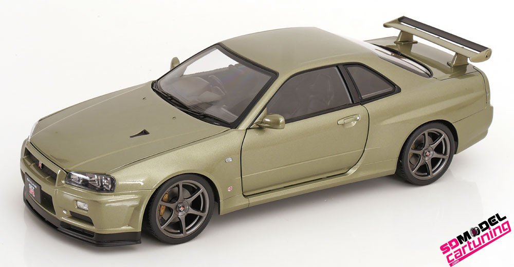 1:12 Nissan Skyline GT-R R34 V-Spec - 2001 - Green Metallic OEM Wheels